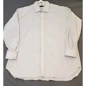 Burberry London Shirt Mens Size 18 35 Solid Light Gray‎ Preppy Dress Work